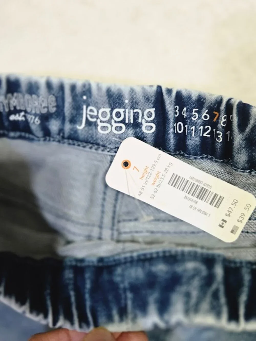 BNWT Gymboree Girls Size 7 Acid Washed Jeggings Skinny Jeans Pants